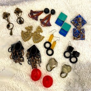 Ten Vintage 1980’s Earrings